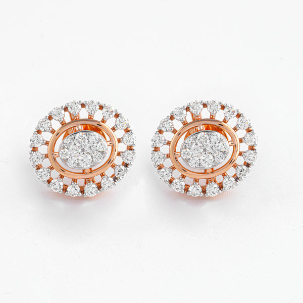 Radiant Oval Halo Diamond Earrings